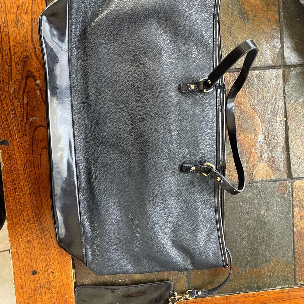 Black Leather Tote Bag